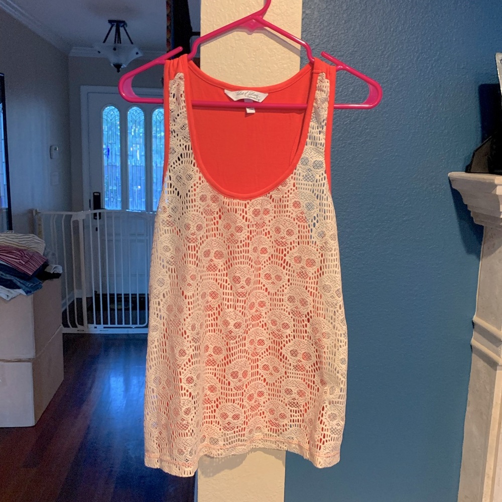 Lace and skull tank top